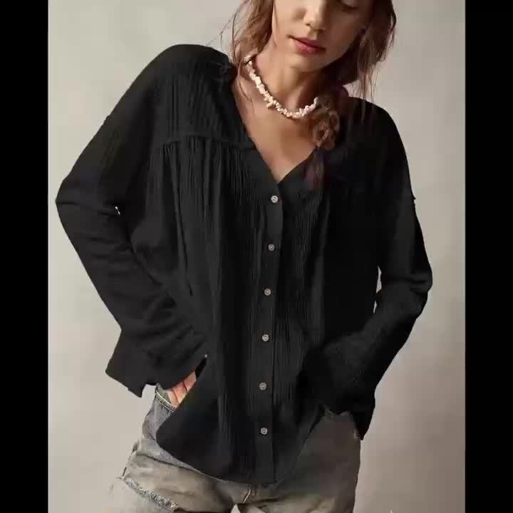 Pauline | Losvallende Blouse met Knoopsluiting