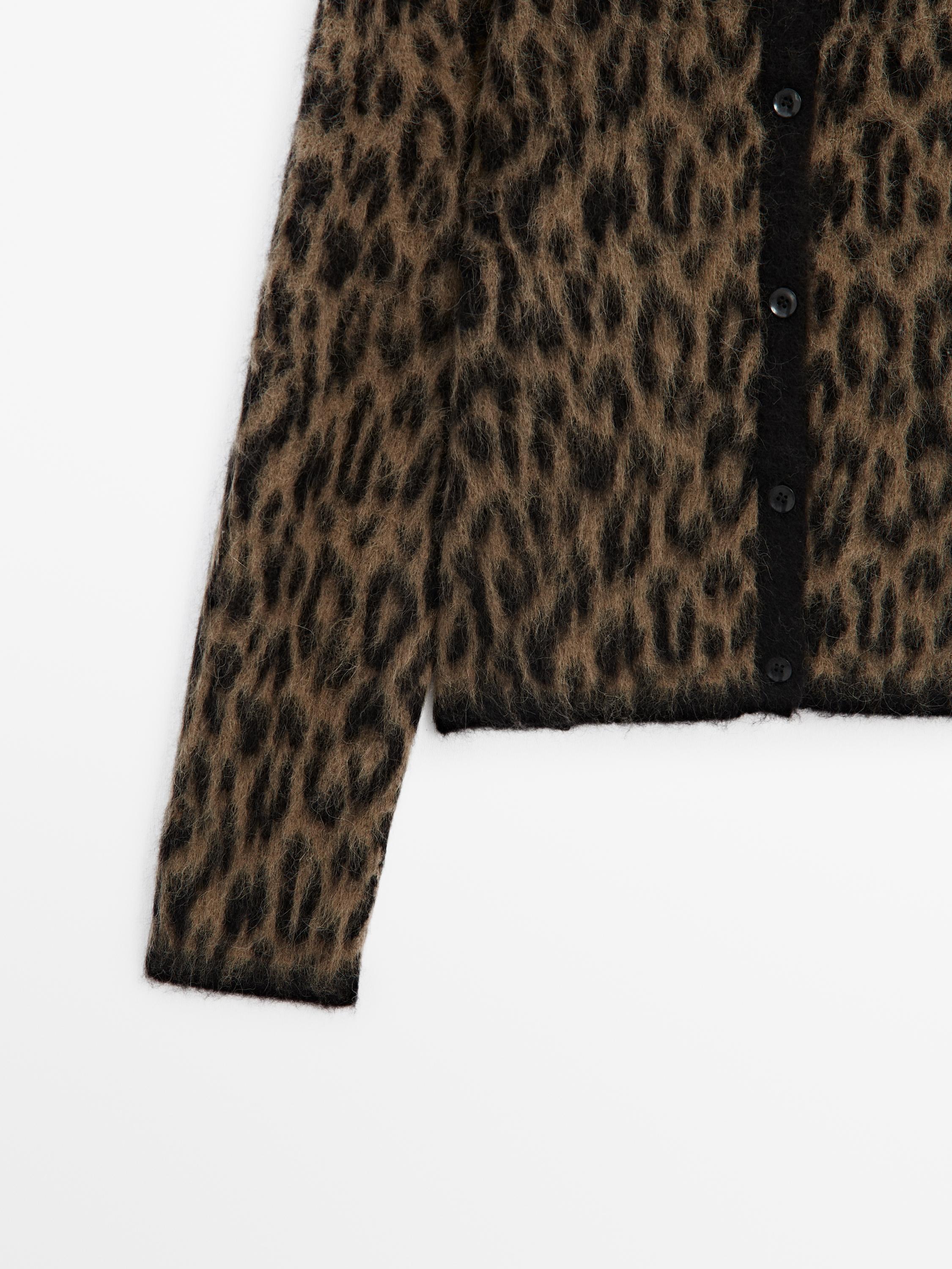 Inge | Gebreid Vest met Panterprint