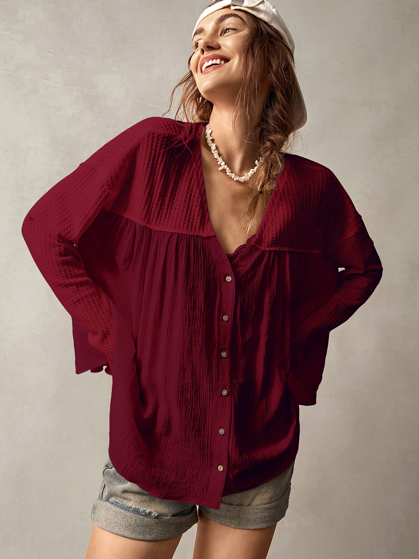 Pauline | Losvallende Blouse met Knoopsluiting