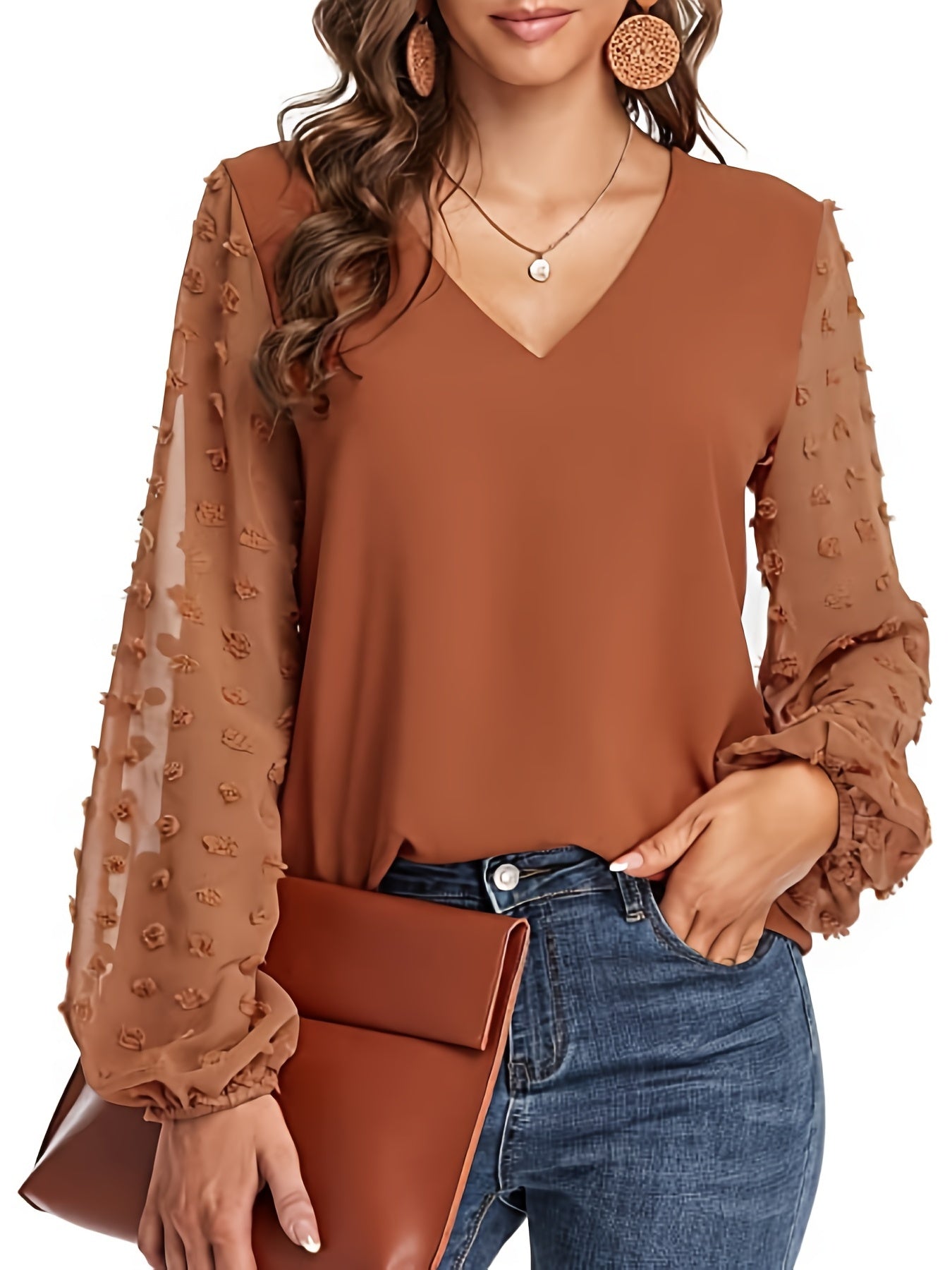 Wilma | Elegante V-hals blouse met luchtige mouwen
