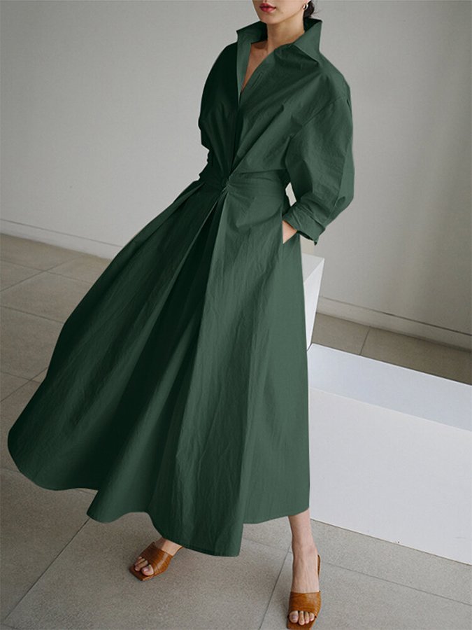 Carla | Elegante Midi Jurk met Minimalistisch Design