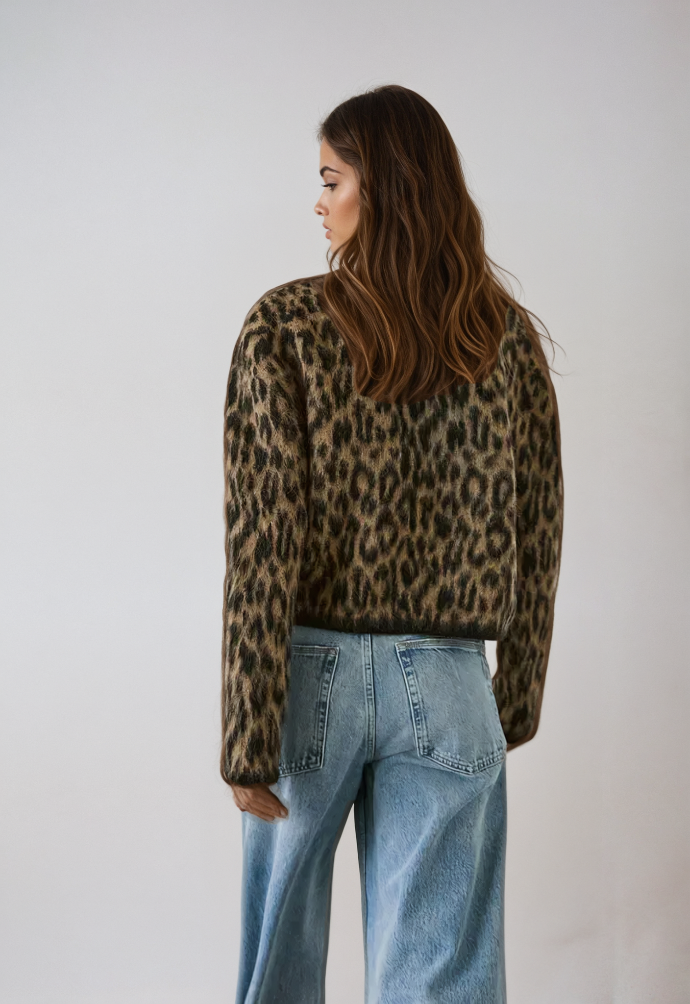 Inge | Gebreid Vest met Panterprint
