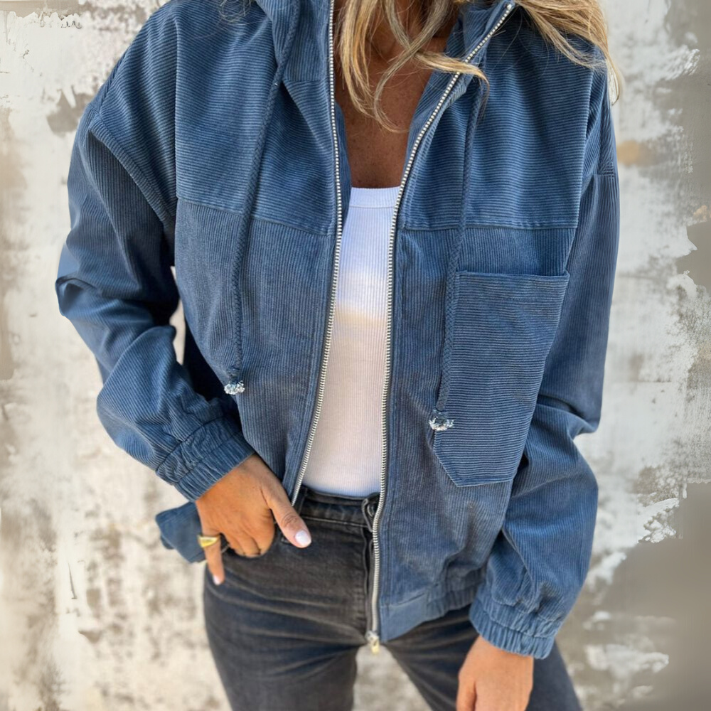 Hilde | Zachte Corduroy Jas met Rits