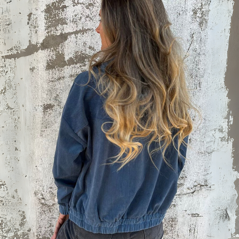 Hilde | Zachte Corduroy Jas met Rits