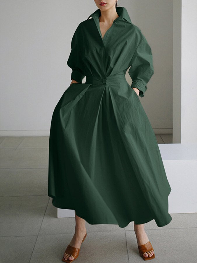 Carla | Elegante Midi Jurk met Minimalistisch Design