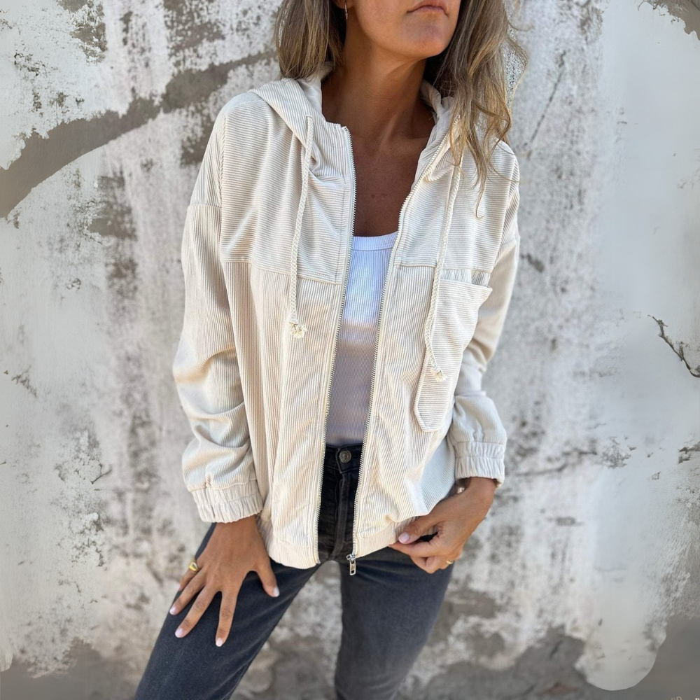 Hilde | Zachte Corduroy Jas met Rits