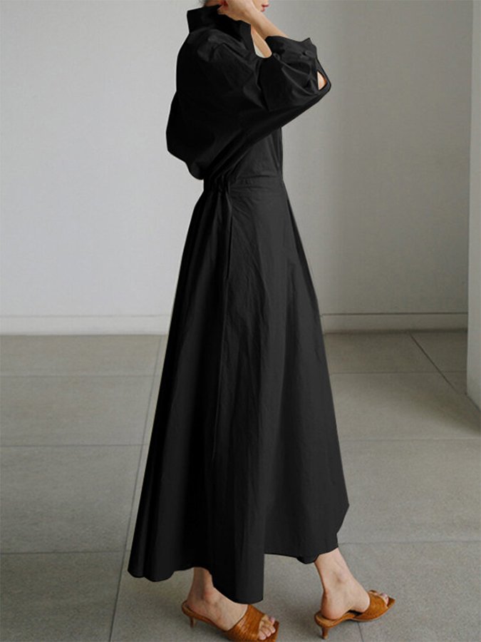 Carla | Elegante Midi Jurk met Minimalistisch Design