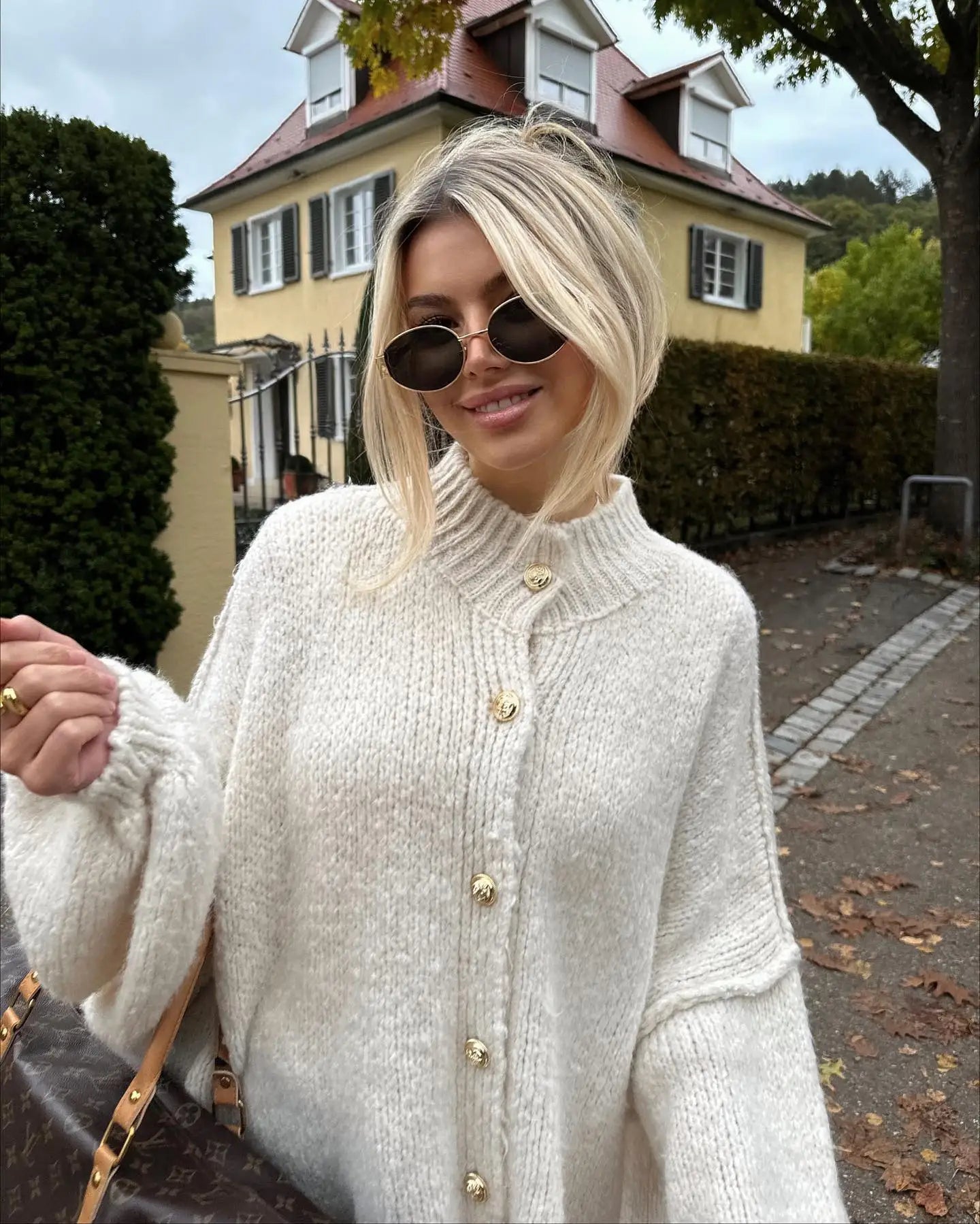 Diny | Gebreid Cardigan met Knopen