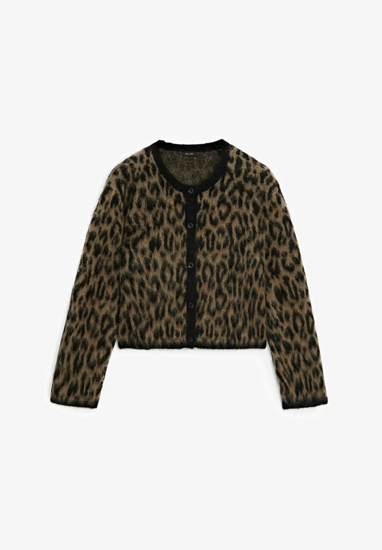 Inge | Gebreid Vest met Panterprint