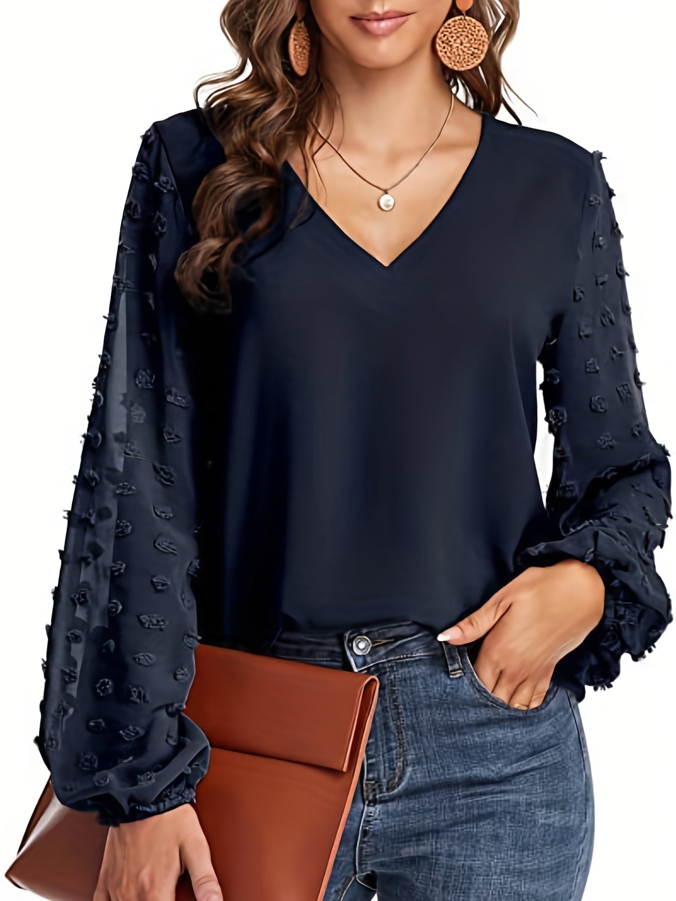 Wilma | Elegante V-hals blouse met luchtige mouwen