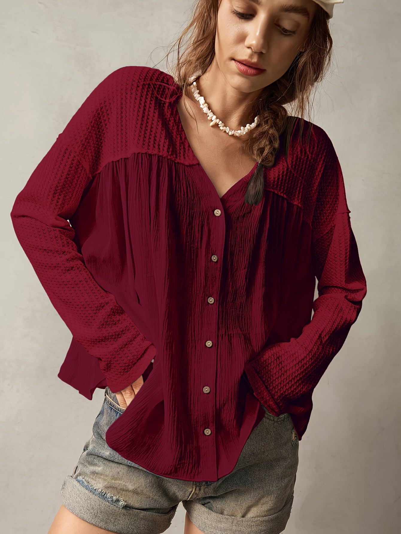 Pauline | Losvallende Blouse met Knoopsluiting