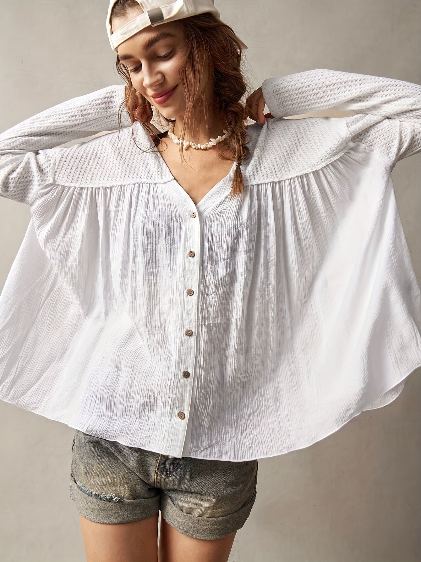 Pauline | Losvallende Blouse met Knoopsluiting