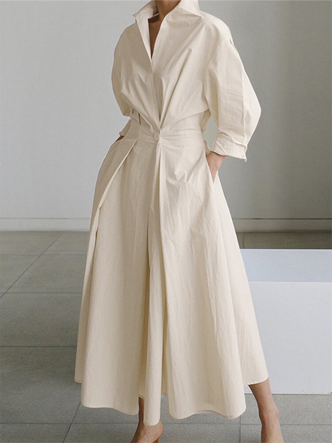Carla | Elegante Midi Jurk met Minimalistisch Design