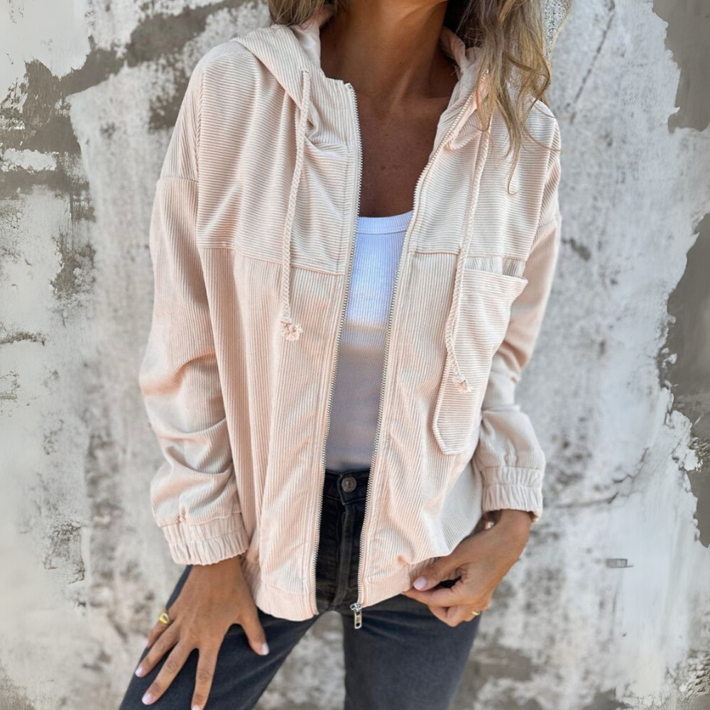 Hilde | Zachte Corduroy Jas met Rits