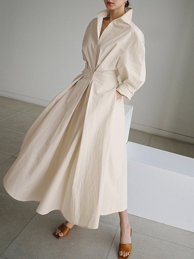 Carla | Elegante Midi Jurk met Minimalistisch Design