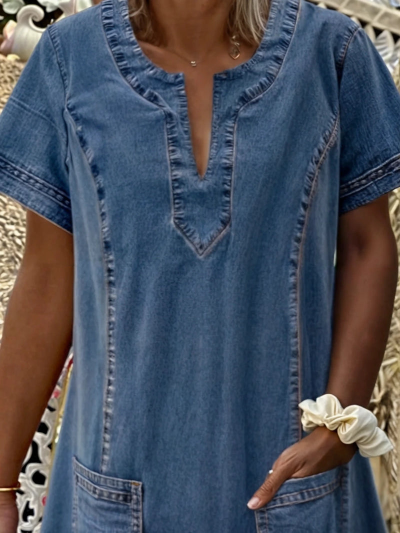 Sofie | Zachte Denim Jurk