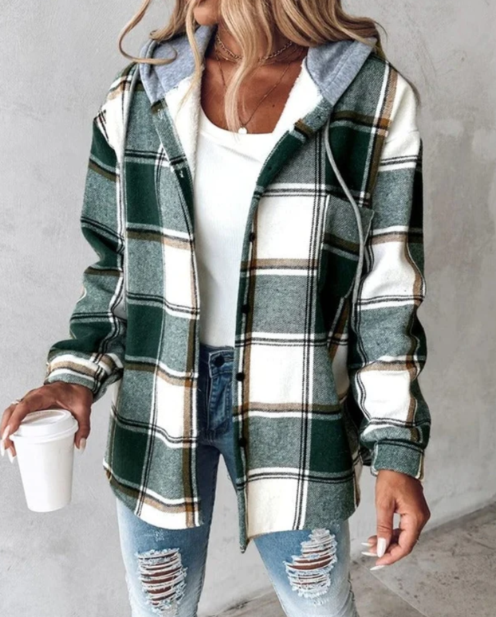 Riet | Geruite Hoodie met Zachte Binnenkant