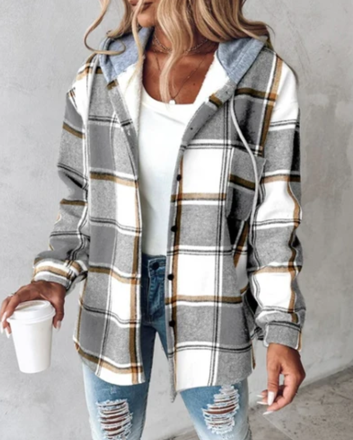 Riet | Geruite Hoodie met Zachte Binnenkant