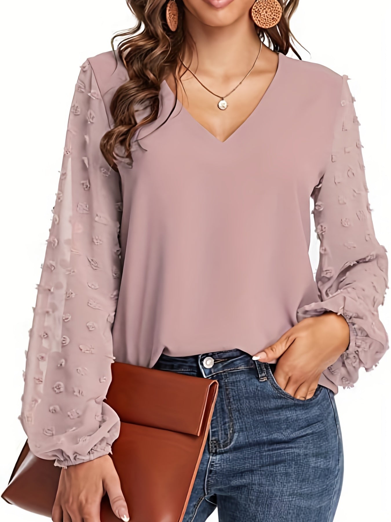 Wilma | Elegante V-hals blouse met luchtige mouwen