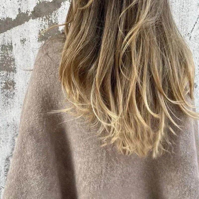 Marlies | Korte Wolmix Jas met Ronde Hals
